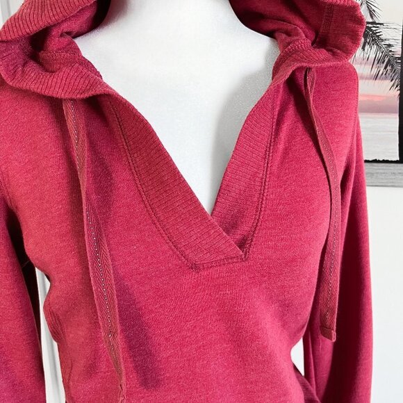 Women's SO Sweater | Pullover | Hooded | Red | Size Medium | V-Neck Top - Picture 5 of 9